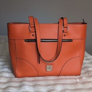 Dooney & Bourke Vibrant Smooth Leather Orange Tote